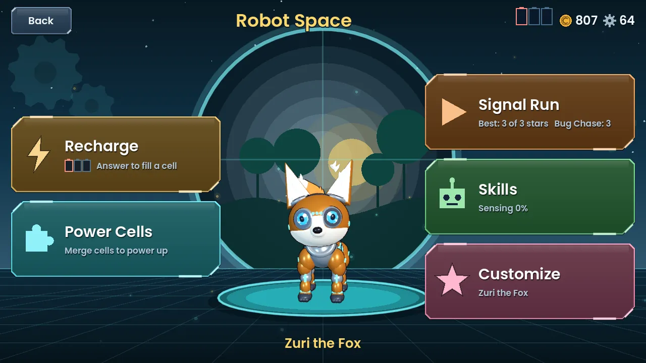 Robot Space: Zuri on its glowing pad